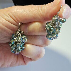 Sparkly blue beaded earrings